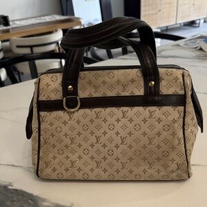 Louis Vuitton Beige and Dark Brown Monogram Bag
